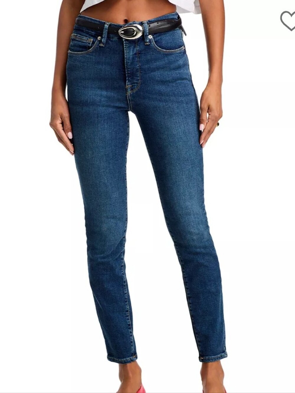 Good American Good Legs Medium Wash Stretch Denim High Rise Skinny Jean
